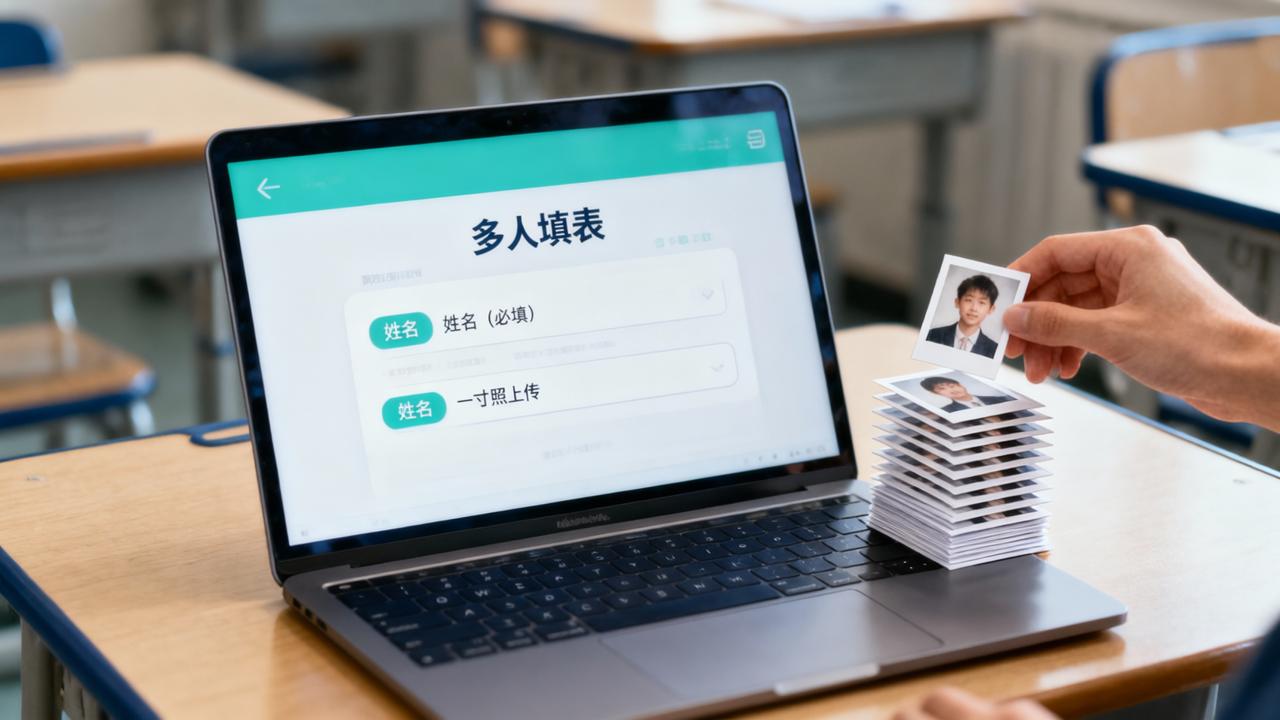班级评优要收几十张一寸照？用多人填表在线收集，姓名照片自动对应，一键导出Excel