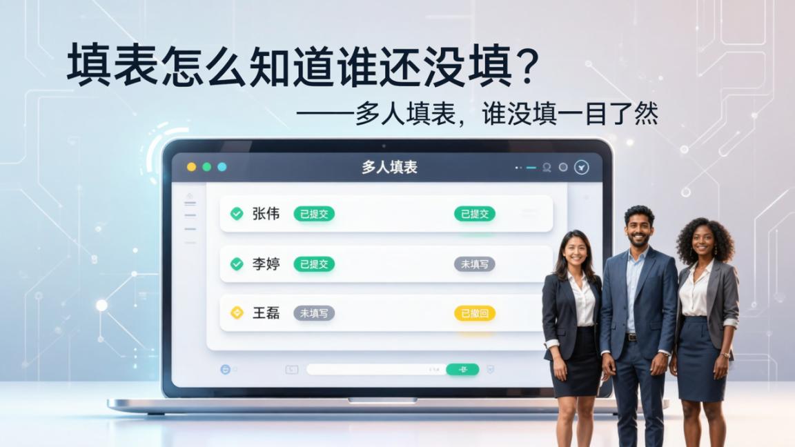填表怎么知道谁还没填？「多人填表」指定填表人，谁没填一目了然