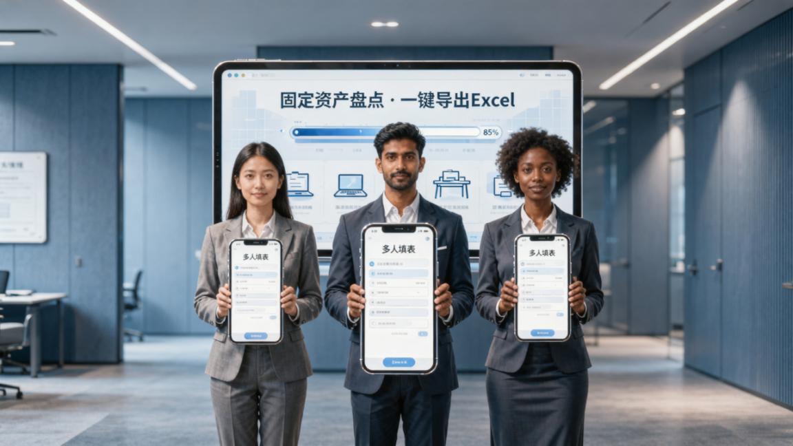 固定资产盘点，一张表发给全公司各部门填？多人填表，扫码独立填报互不可见，一键导出Excel