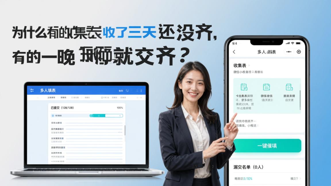 为什么有的收集表收了三天还没齐，有的一晚就交齐？多人填表，催填一键发，漏交名单自动列